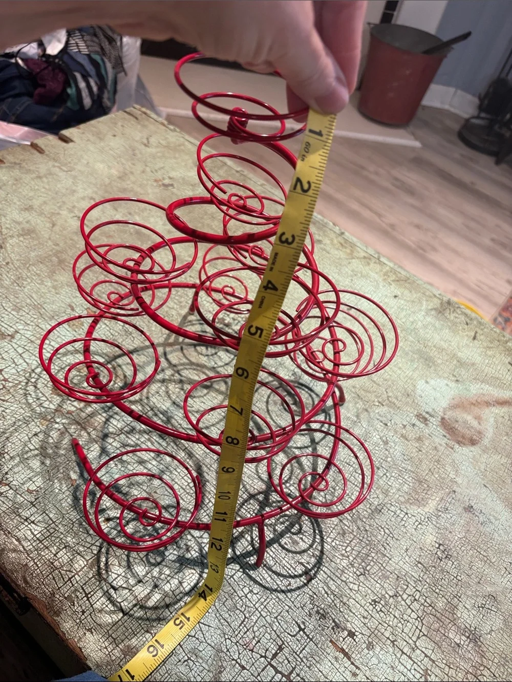 Red Spiral Wire 13-Cupcake Tiered Dessert Display Stand Holder